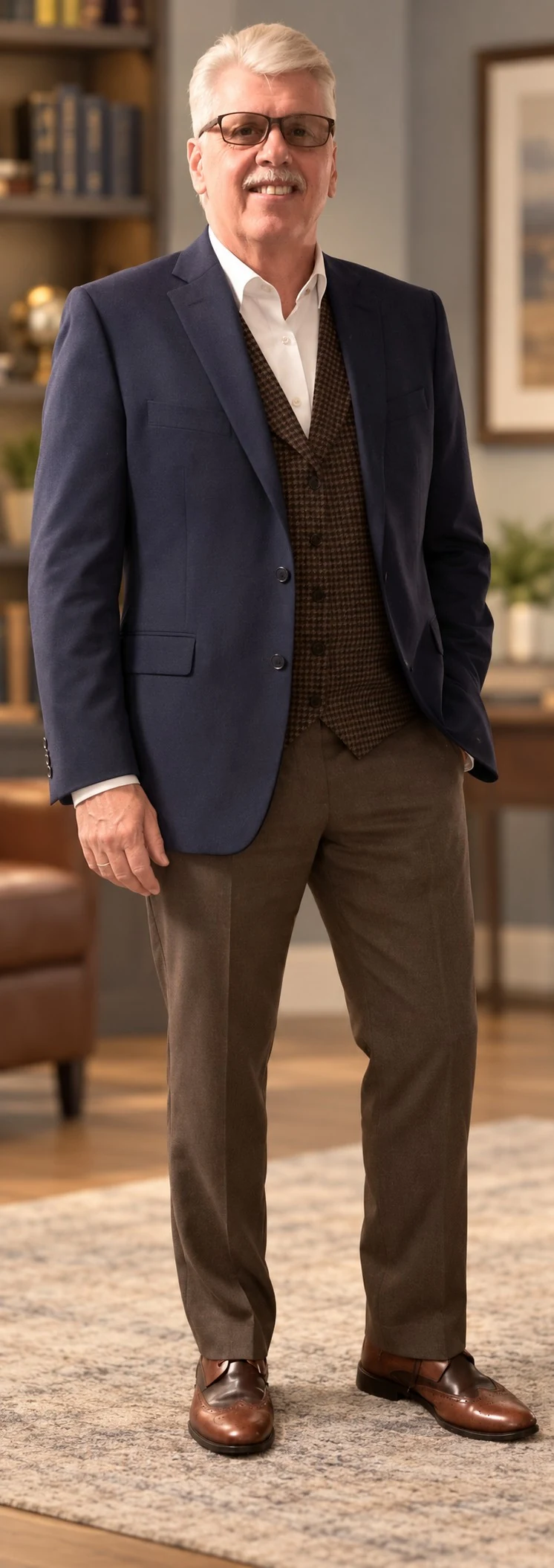 Dr. Henry J. Venter standing in a library